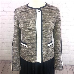 Jones New York Jacket With Vegan Leather Accents Size 16